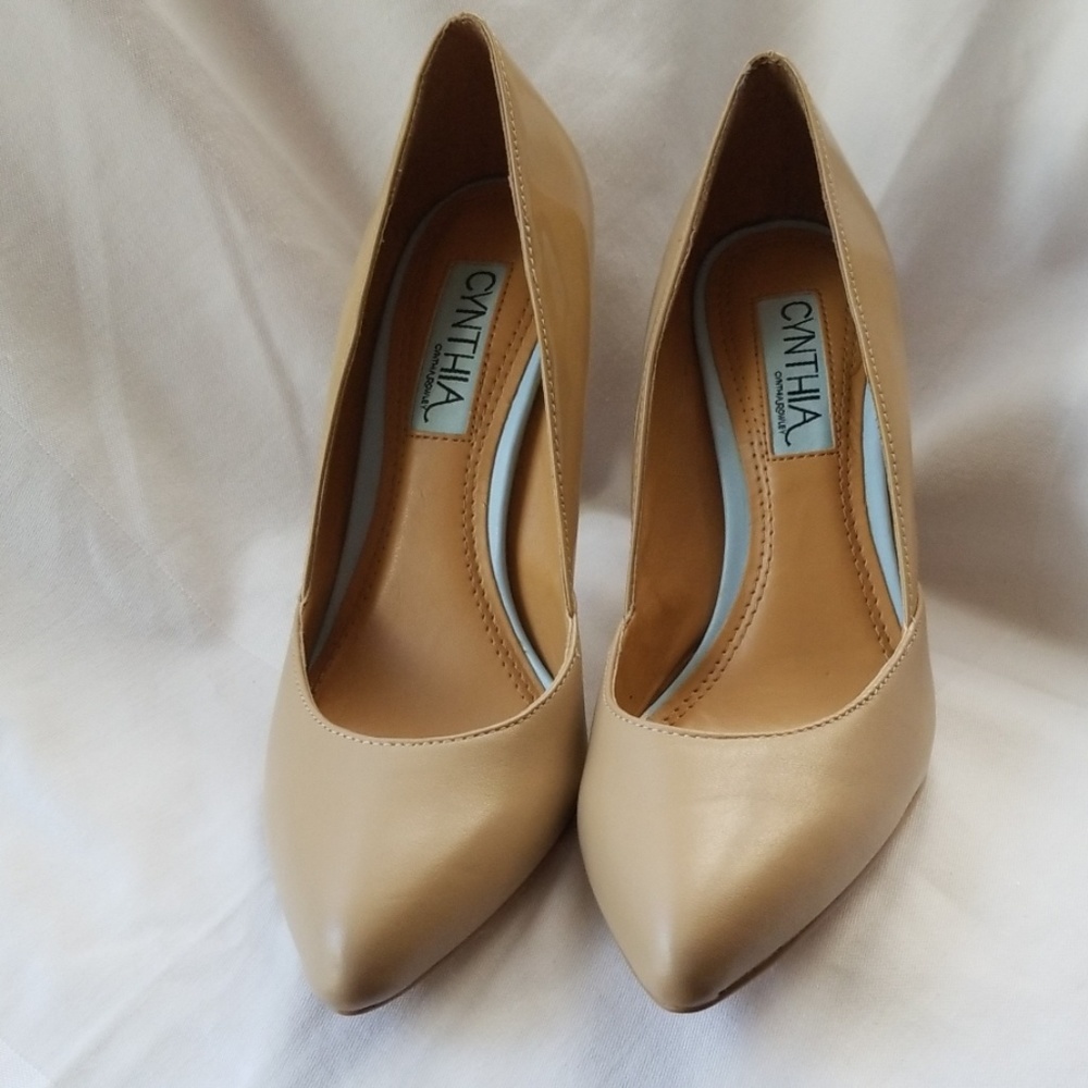 CYNTHIA ROWLEY nude aspen pumps